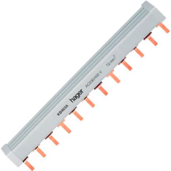 Шинка гребёнчатая HAGER, 4-полюсная, изолированная, 10мм², до 63А, 12M